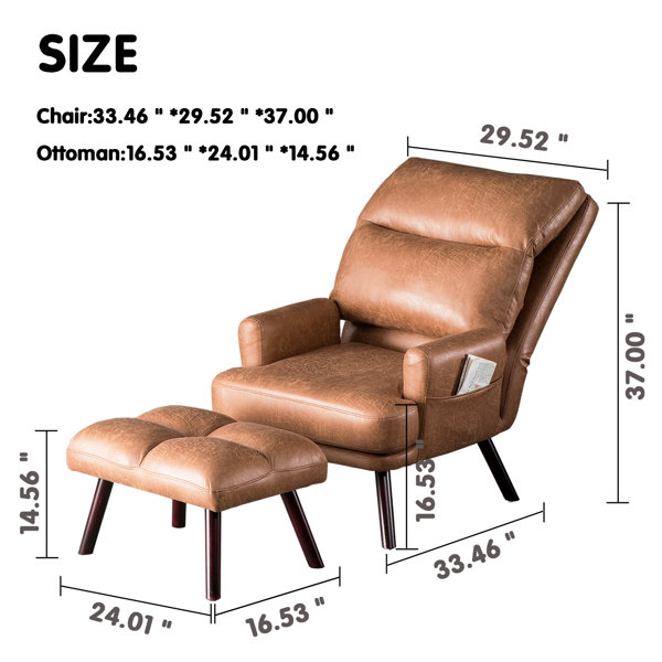 Industrial Lodge Home Akeem 29.52'' Wide Tufted Lounge Chair and